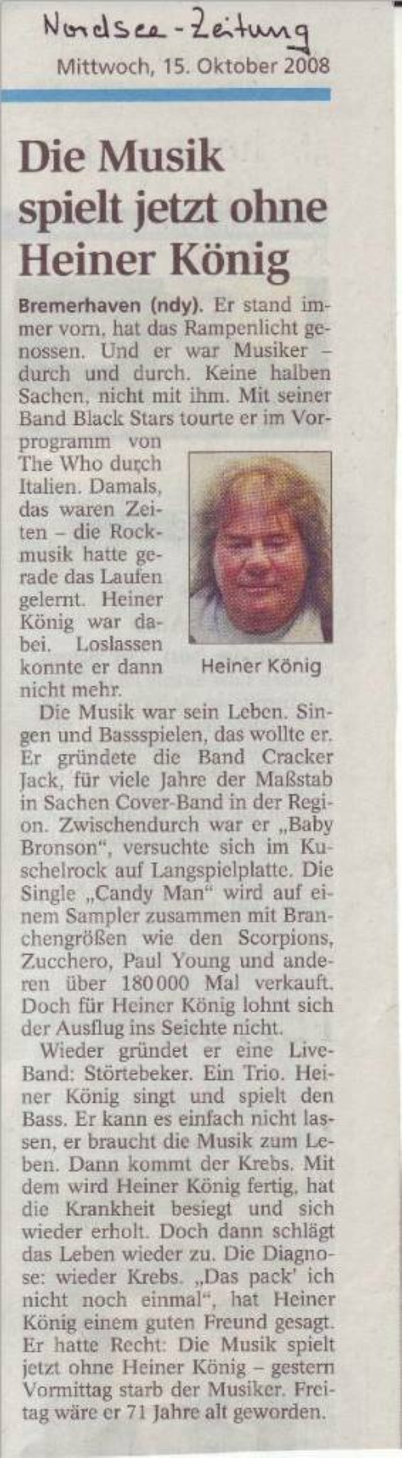 Die Musik spielt jetzt ohne Heiner König
