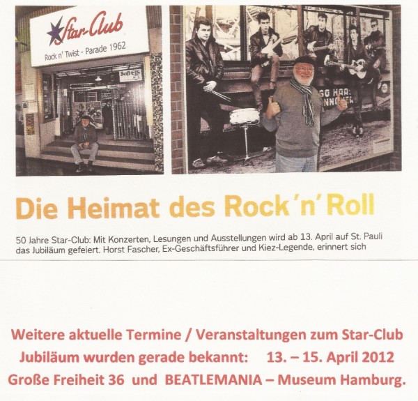 Weitere Star‑Club Jubiläums Termine Hamburg